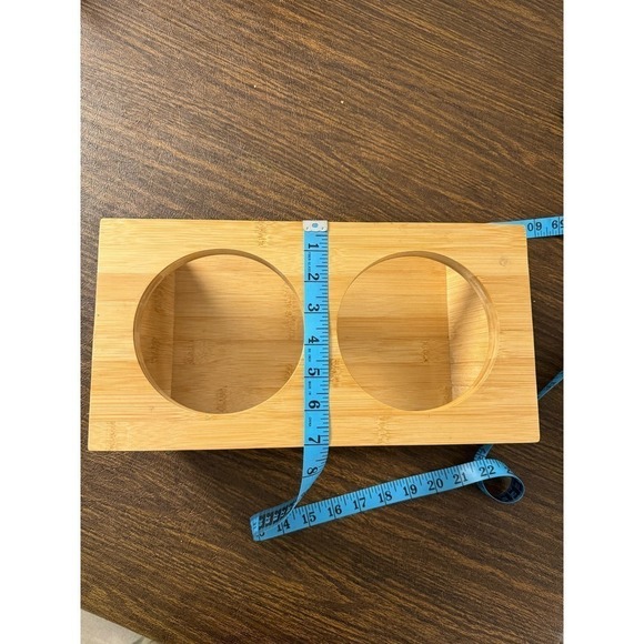 Pawfect Paws Dog or Cat Bowl Holder Riser Wooden 5" Diameter - Picture 2 of 5